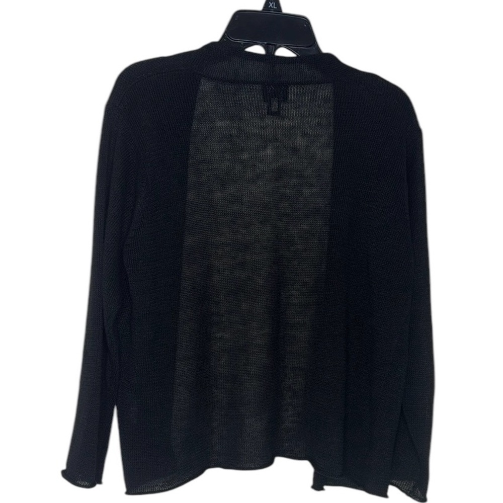 Eileen Fisher Black Women's Linen Cardigan Sweater Minimalist Layering Luxury S - Picture 4 of 10